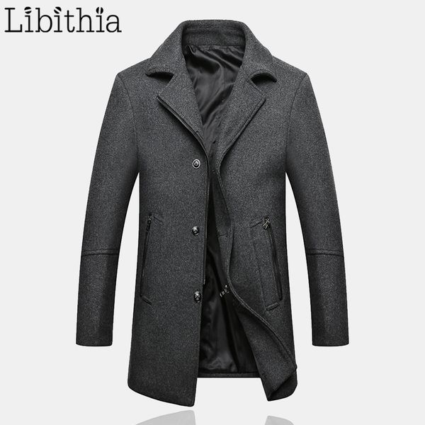 

men wool blends casual coats m-3xl short style jacket turn-down collar buttons clothes male black khaki navy blue dark grey f145