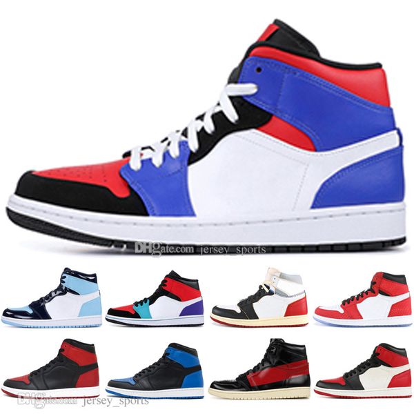 

in stock 1 og banned bred toe spider-man unc 1s 3 mens basketball shoes homage to home chicago royal blue men sports designer sneakers
