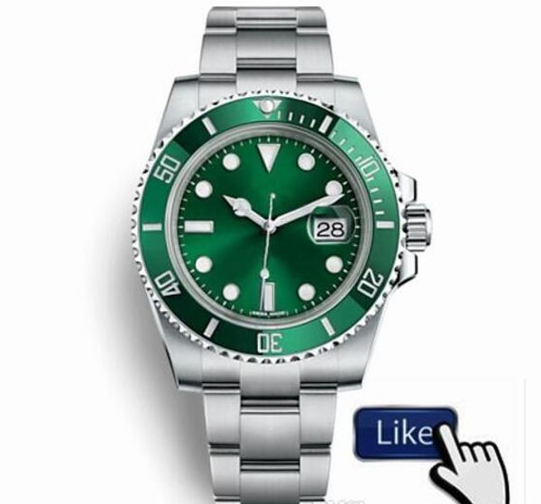 

2019 fashion orologio di lusso glide lock clasp strap mens new automatic watch green watches 116610lv orologio automatico wristwatch, Slivery;brown