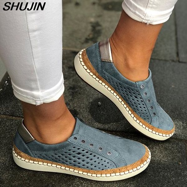 

shujin leather loafers casual shoes women slip-on sneaker comfortable loafers women flats tenis feminino zapatillas mujer, Black
