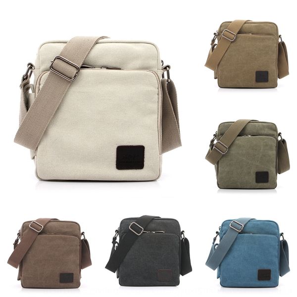 

canvas diagonal men's shoulder bag outdoor multi-functional shoulder bag, White