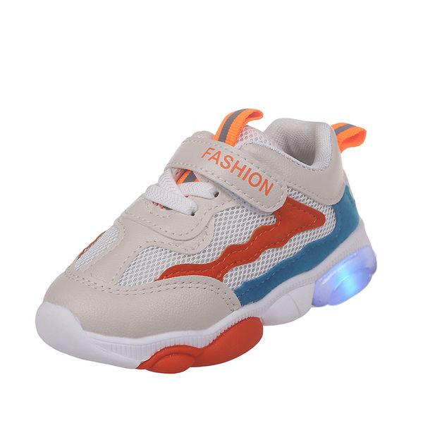 

children girls boys led shoes fashion luminous breathable mesh casual baby shoe sneakers baby girl boy toddler calzado, Black