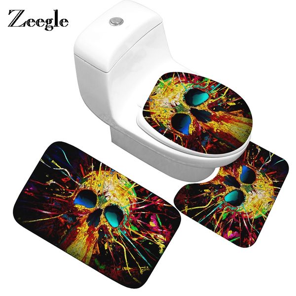 

zeegle toilet mat bathroom toilet rug anti-slip shower mats bathroom carpet set lid cover absorbent bath mat floor carpet