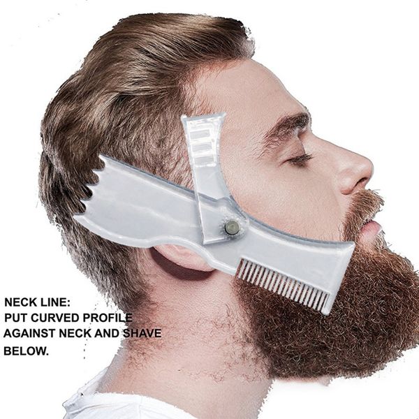 

rotating beard style comb adjusted to different angles of beard style comb ruler tool, Silver
