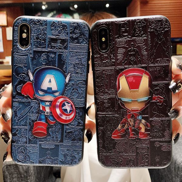 

soft back matte capa cases for iphone 7 plus 8 6 6s x xs max xr 11 pro max case luxury tpu silicone back cover iron man spiderman