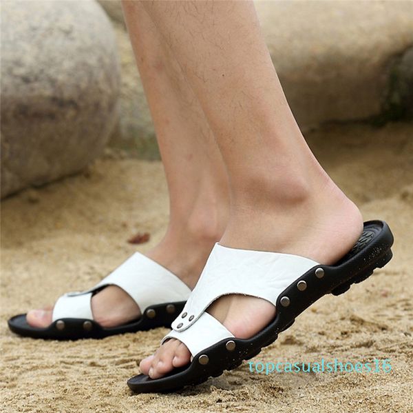 

men casual shoes fashion beach sandal mesh breathable flip flops shoes new popular style men casual mens t16, Black