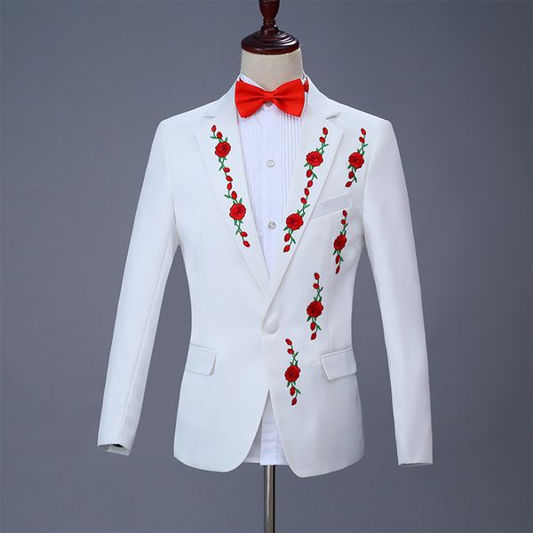 

men's suits & blazers s-4xl 2021 catwalk european and american style suit simple double-breasted retro blazer plus size, White;black