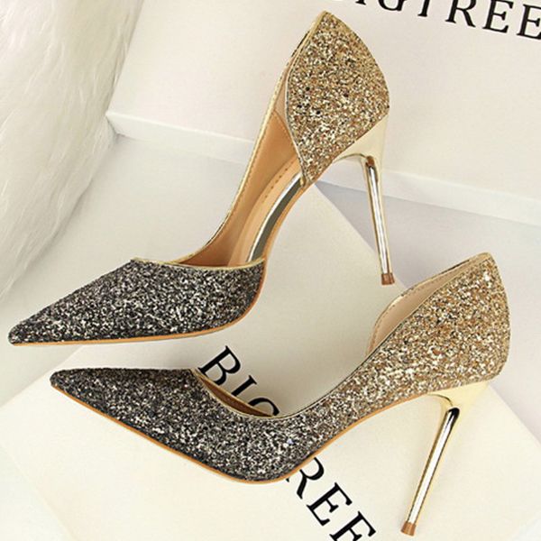 

boussac pointed toe bling women pumps high heels elegant rhinestone high heels shoes luxury wedding shoes for women swb0108, Black