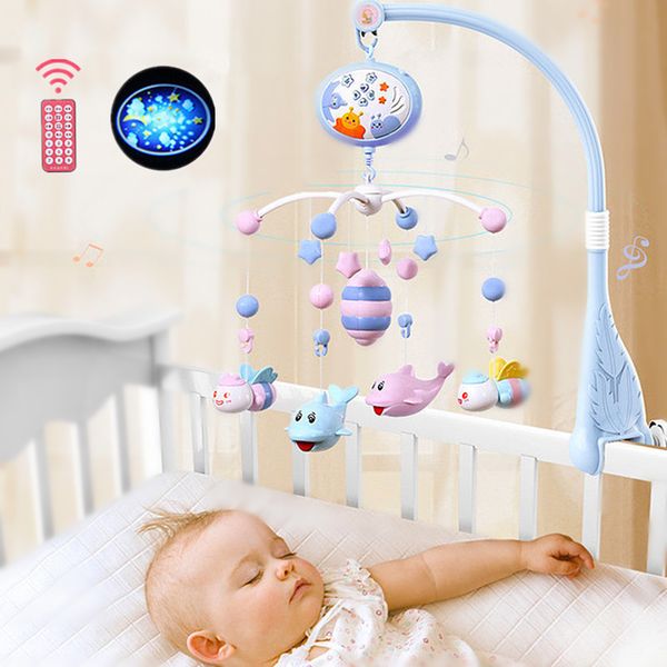 

детские погремушки детская кроватка мобильные игрушки для 0-12 месяцев музыка кровать колокол проекция прорезыватель кулон малыш раннее обра