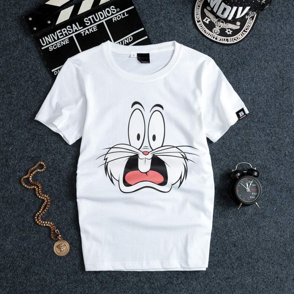 

couple round neck short sleeve t-shirt with cute printed black and white t-shirt