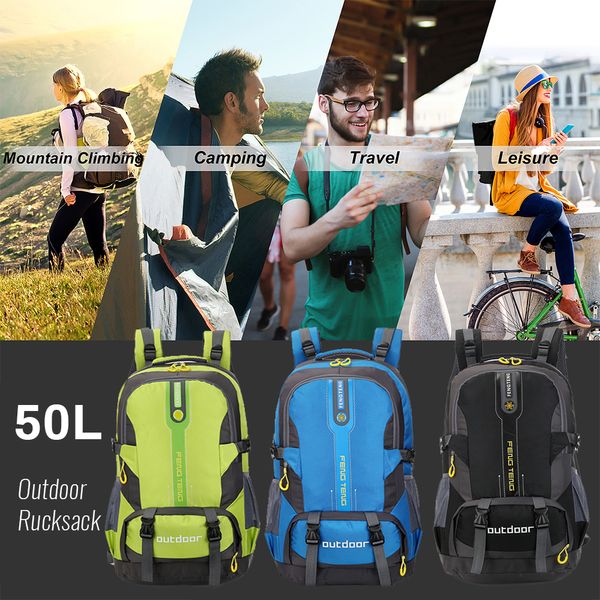 

waterproof hiking backpack rucksack 50l outdoor sports bag travel backpack camping hiking women trekking sports bag