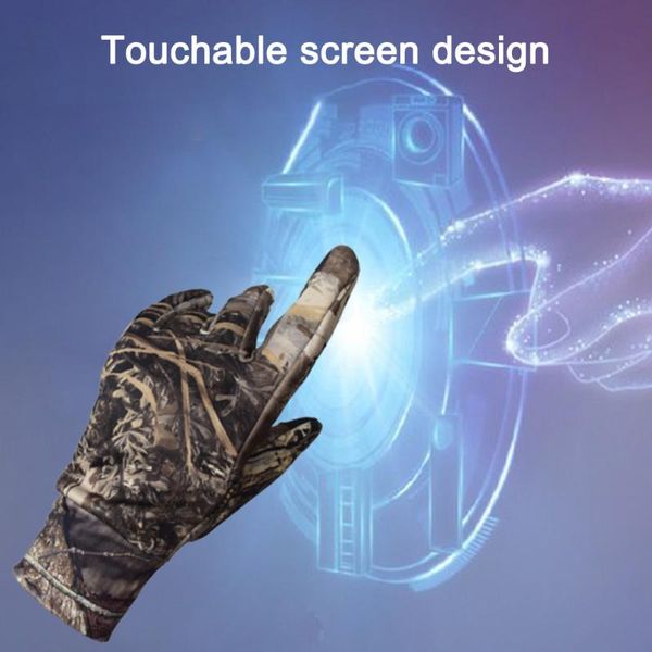 

2 in1 gloves full finger and half finger hunting camouflage gloves anti-slip tactical touchscreen, Black