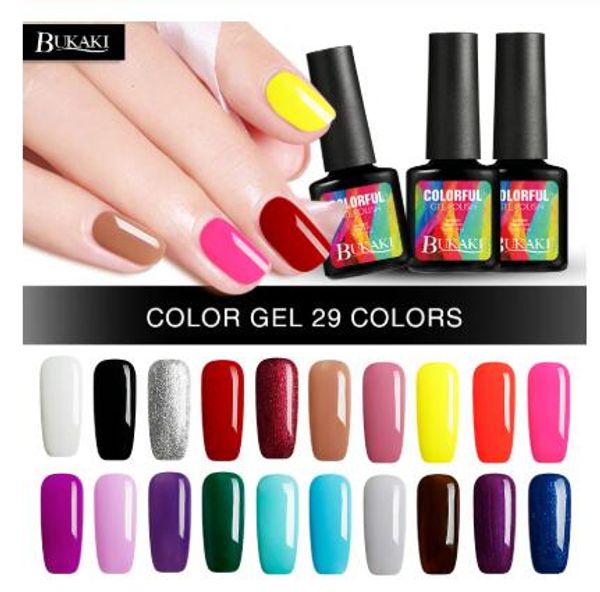 

bukaki 29 color 8ml french nude nail gel art uv gel lacquer sugar varnish hybrid gel paint need base coat primer