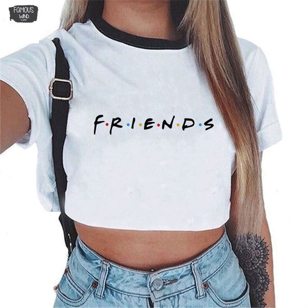 

топы друзья tv show футболки лето камзол camis причинно женщины crop top sexy змея печати жилет укороченный для женщин, White