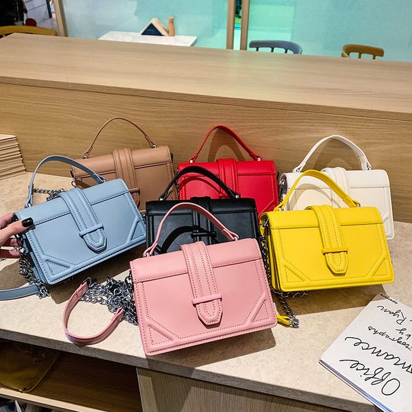 

2020 new tidal chain one-shoulder bag small fresh slanted small square bag