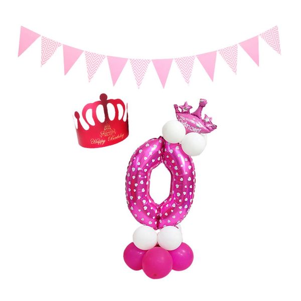

number balloon column stand princess girl birthday party digital balloons
