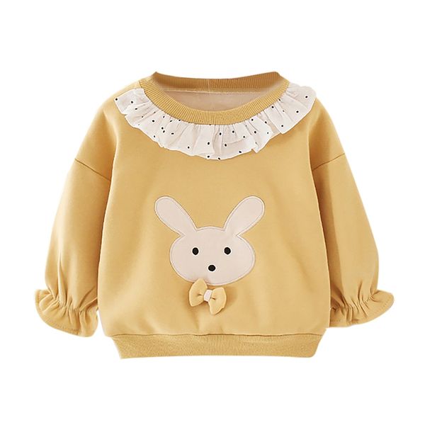 

2020 baby girls clothes cartoon rabbit casual long sleeve sweatshirt, Black