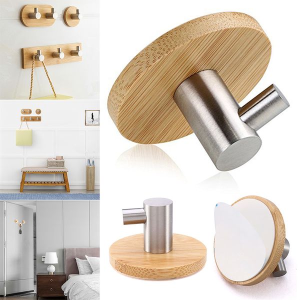 

l shaped adhesive hooks wood stainless steel wall hangers clothes towel holder for home kitchen sale