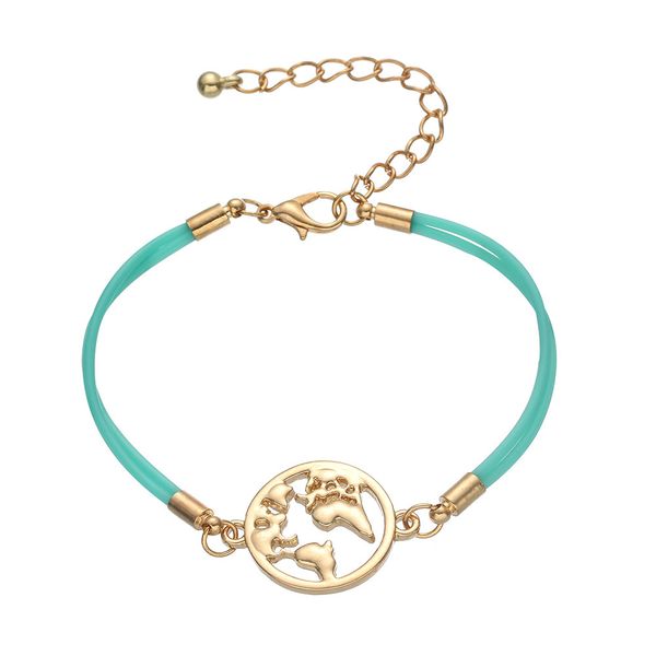 

concise alloy hollow out map bracelet multicolor, Golden;silver