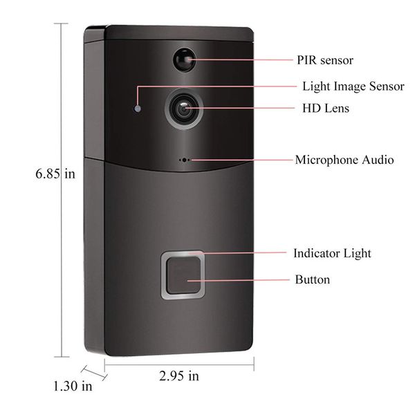 

smart pri detection videodoorbell camera intercom 720p security digital wifi doorbell cameras with ir night version