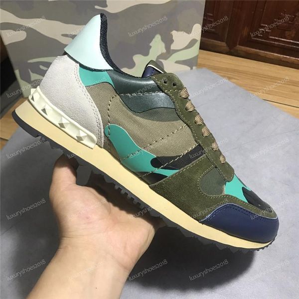 

color camo suede studded camouflage rock runner sneaker shoes for women men stud casual luxury designer shoes sneakers chaussuresc02, Black