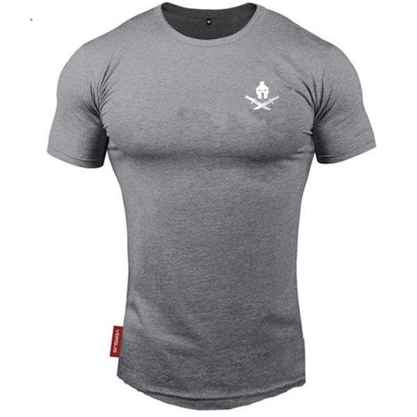 

2020 new brand clothing fitness running t shirt men o-neck t-shirt cotton bodybuilding sport shirts gym men t shirt, Black;blue