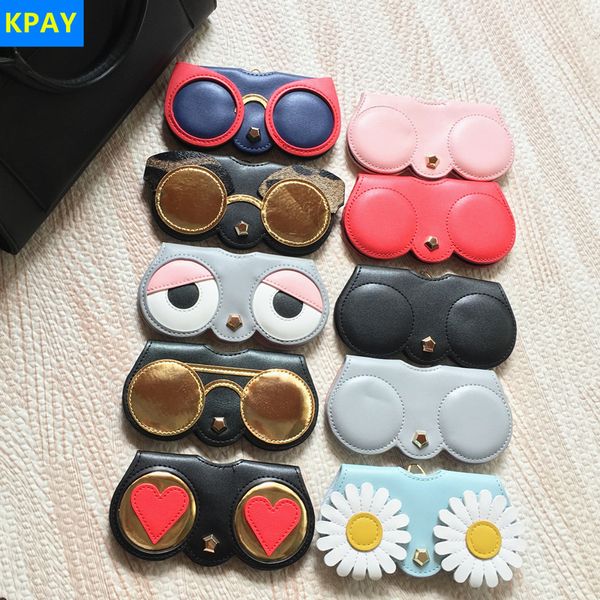 

kpay cartoon multi-function eyeglasses case unique pu leather glasses bag women sunglasses storage protection ins popular cute