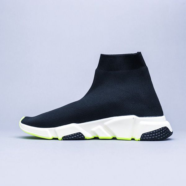 

mens designer shoes paris famous designer sneakers with white texture sole designer sock speed shoes for women c30 c09, Black