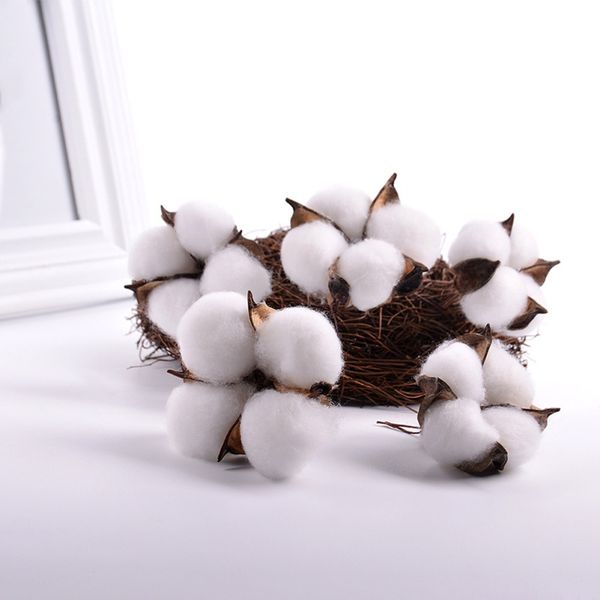 

10pcs natural cotton cotton balls artificial dry flowers plants pgraphy props wedding holiday party home decor
