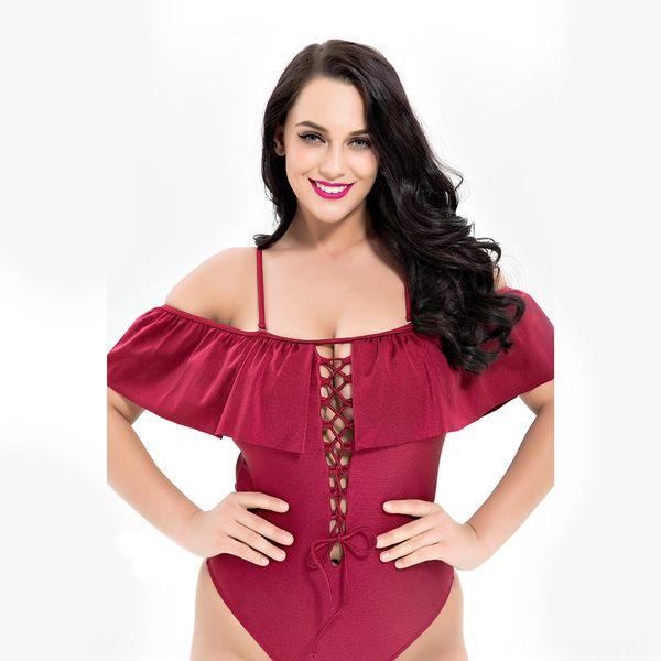 

2019 women's woven rope one-piece large size swimsuit solid color braided rope flounder swimsuit, White;black