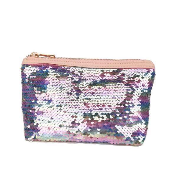 

20*7.5*13 cm mermaid sequin cosmetic bag wholesale blanks triangle glitter clutch colorful makeup bag dom106855