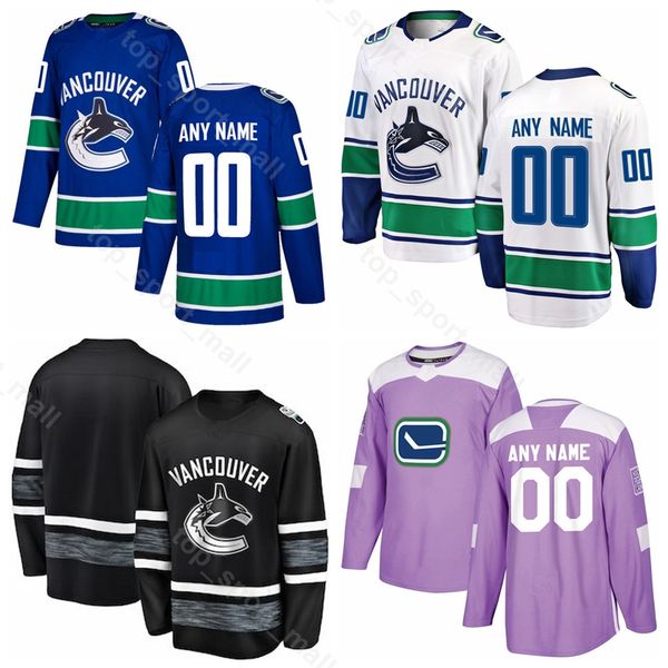 

ванкувер кэнакс хоккей 23 александр эдлер джерси 27 бен хаттон 51 трой стехер 60 маркус гранлунд борется с раком фиолетовый, Black;red