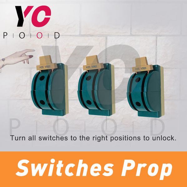 

switches prop real life escape room players adjust all the swithes in the right gear to unlock up middle down takagism game prop