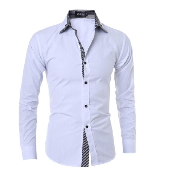 

новый стиль характерных двойного выреза полосы предметы и случайные мужская рубашка с длинным рукавом, White;black