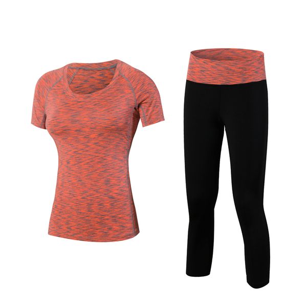 

новые женщины quick dry спорт йога рубашка + pant дышащий костюм для бега трусцой спорт топ футболки центр бег фитнес спортивная