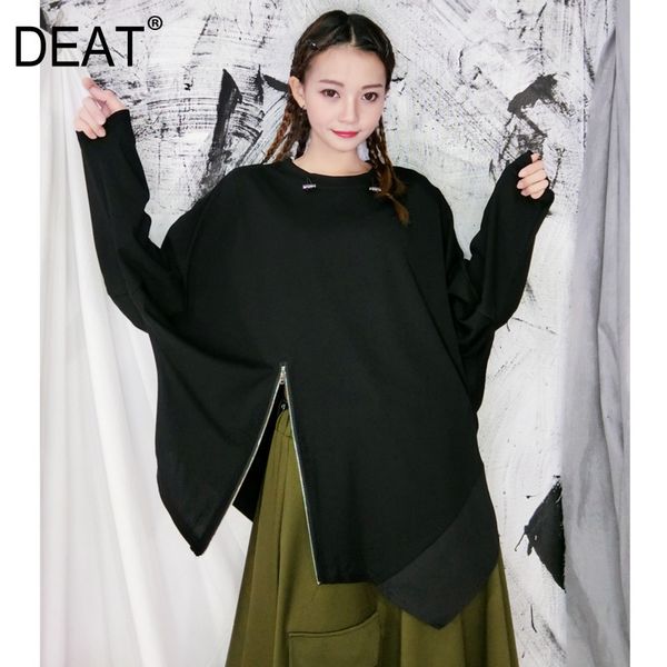 

смерти] высокая эластичная талия сплит совместное черная молния сверхразмерные половина тела юбка женщины мода прилив новое весна осень 202, Black