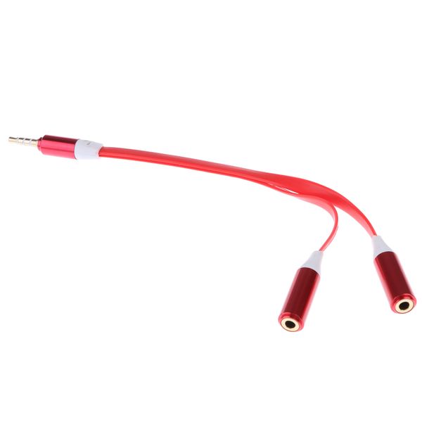 

3,5 мм aux audio stereo splitter кабеля для наушников адаптер плоский кабель 1 мужчина до 2 женщин