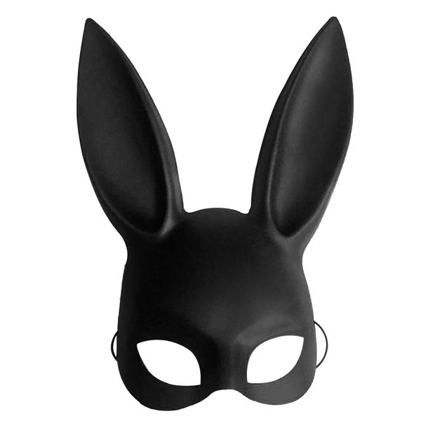 

black/white women girl ears mask cute long ears bondage mask halloween masquerade party cosplay costume props