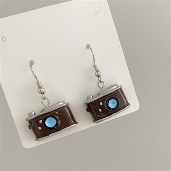 

dangle & chandelier 1pair diy funny mini vintage camera earrings for women drop jewelry fashion accessories alloy gift, Silver