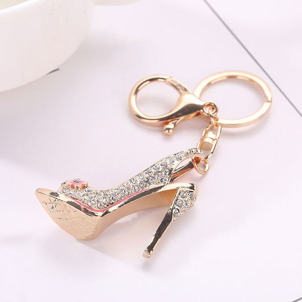 

women bag charms keychain car keys holder keyring crystal high heel shoes key chains jewelry gifts ie998, Silver