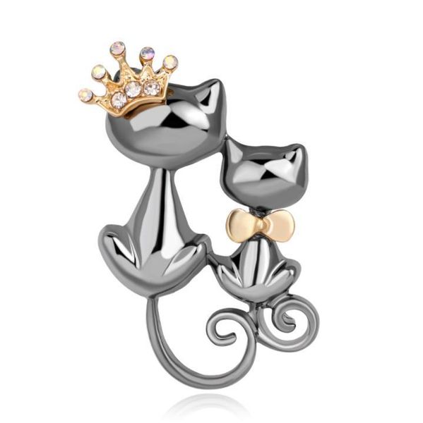 Fashion Rhinestone Brooch Pin Crystal Cute Cat Women Hats Scarf Suit Brooch Clothing Buckles Pins for Wedding jewelry
