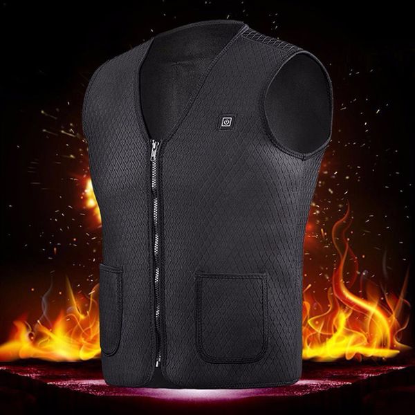 

men women outdoor usb infrared heating vest winter electric thermal clothing coat sleeveless keep warm chalecos para mujer 12.3, Black;white