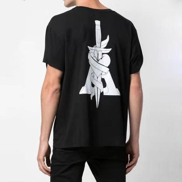 

20ss am1r1 logo printed punk tee high street skateboard short sleeves summer solid t-shirt fashion men women casual tee hfymtx743, White;black
