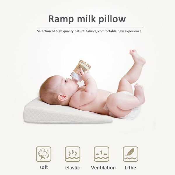 

memory resilience cotton detachable slope shaped shaping pillow milk anti-reflux pillow for baby #4o
