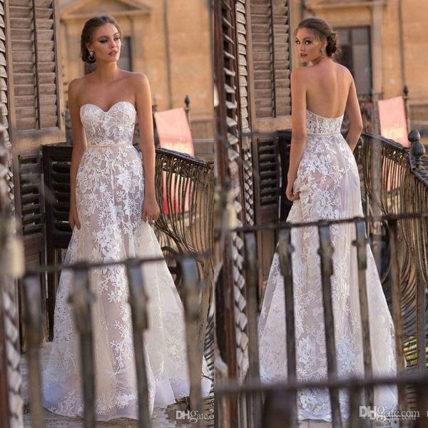 

берта 2020 bohemian свадебные платья полное кружева аппликация милая свадебные платья платье de novia sweep поезд a-line свадебное платье, White