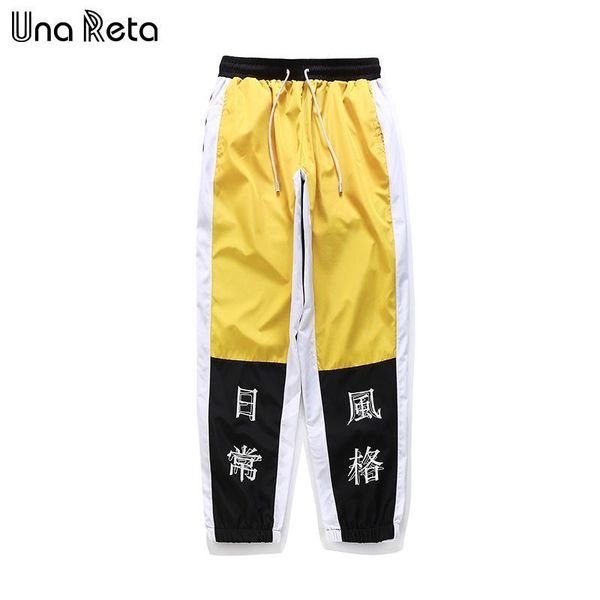 

una reta хип-хоп брюки мужская новая мода китайский иероглиф печати шаровары уличная одежда мужчины случайные бегуны брюки спортивные брюки, Black