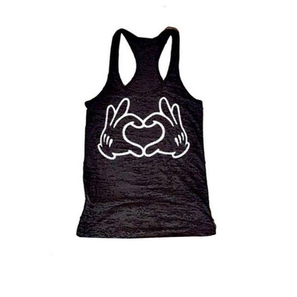 

печатные танки crop top 2019 new harajuku любовь рук отпечатано женщин рубашки вскользь tee лето без рукавов женщины майка женская одежда го, White