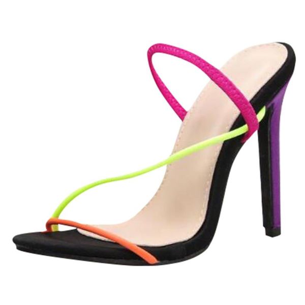 

woman sandals shoes 2019 summer style pumps peep toe high heels slip on fashion shoes women #3, Black