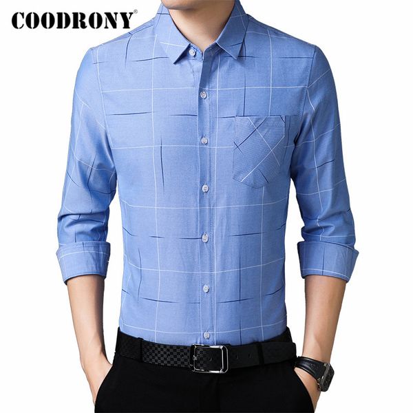 

coodrony brand men shirt streetwear fashion business casual shirts long sleeve cotton shirt men clothes camisa masculina 96094, White;black