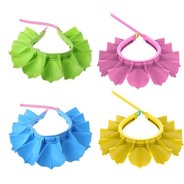 

baby silicone shampoo shower bathing cap adjustable infants protection visor cap 72xc